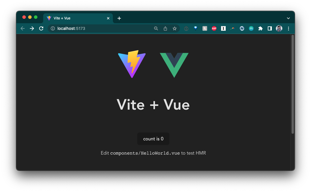 default vue app